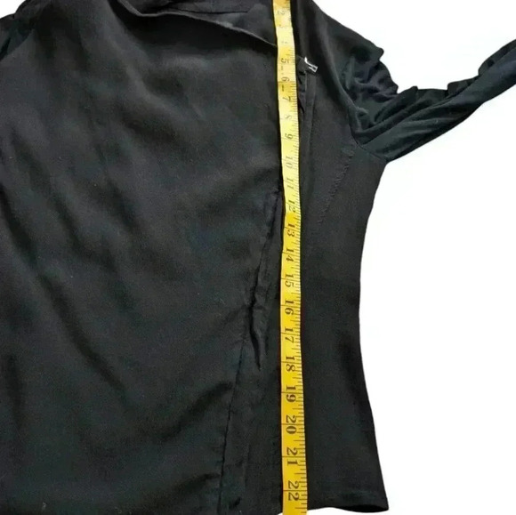 Aritzia Babaton Olivier Blouse Black Waterfall Front Jacket Whimsigoth Women XS - Picture 13 of 13